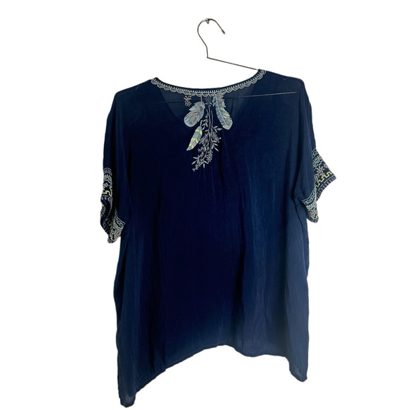 Johnny Was Embroidered Georgette Poncho Tunic Blouse Size S - Picture 6 of 6